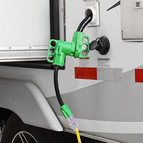 Miniatura 2 de RVGUARD - Cable adaptador de 12 de 50 A a 110 V para caravana, adaptador de corriente eléctrica de NEMA 5-15P a NEMA 14-50R con indicador led de