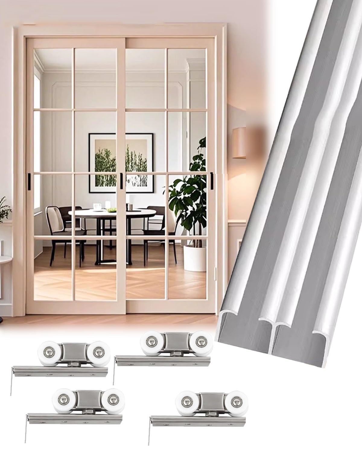 Kit De Herrajes Para Puertas Corredizas De Granero - Kit De Rieles