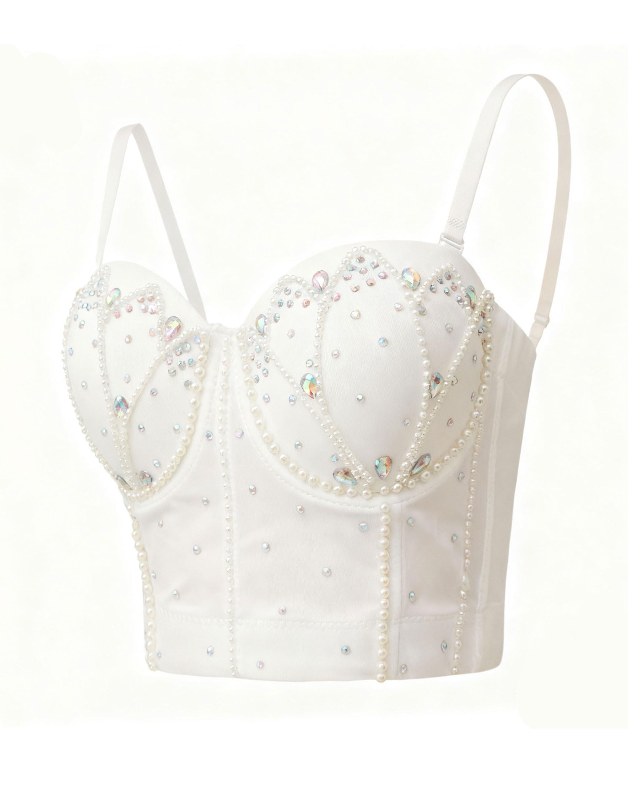 ROYAL SMEELA Top Corsé Corto Blanco para Mujeres Bustier Corse Tirantes Mujer Corsés y Bustiers Adulto