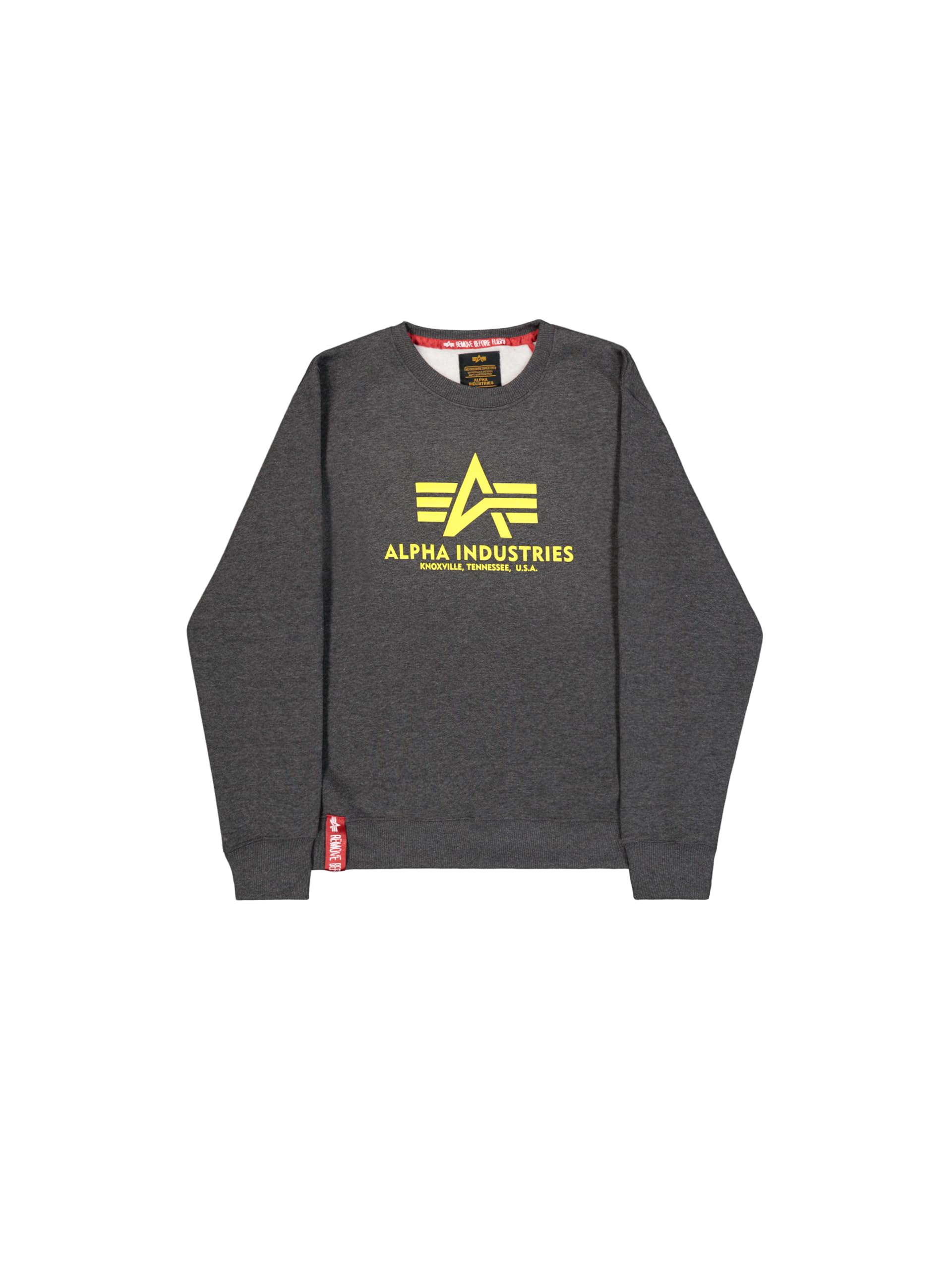 Alpha Industries Herren Basic Pullover Sweatshirt, Blickdicht, Charcoal Heather, M