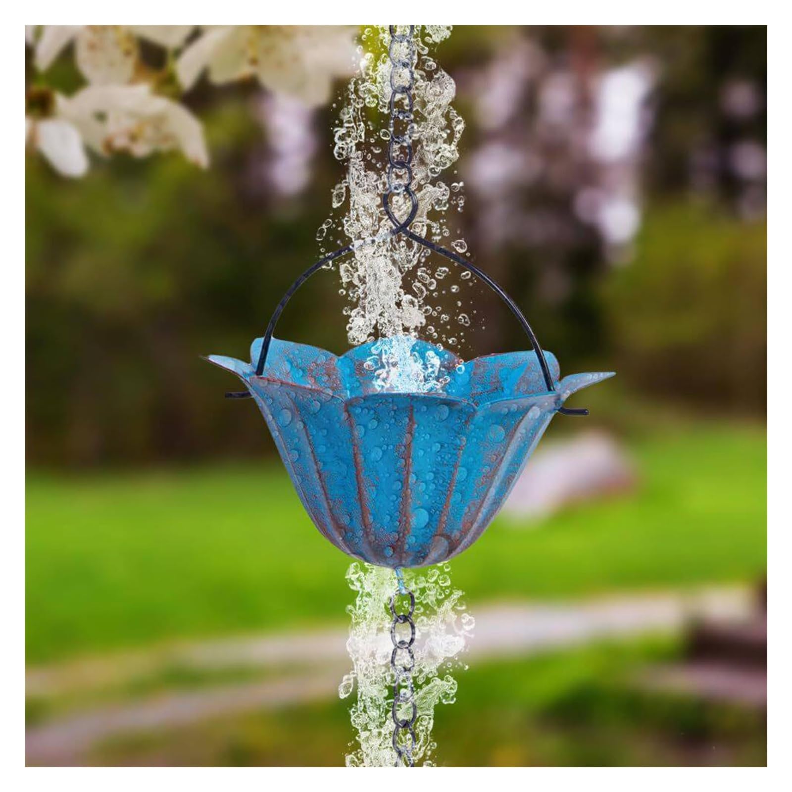2 Stück Kolibri verstellbar Für Garten | Hängende Regenhüttenkette, dekorative Regenkette, Fallrohr-Ersatz for die Gartenentwässerung