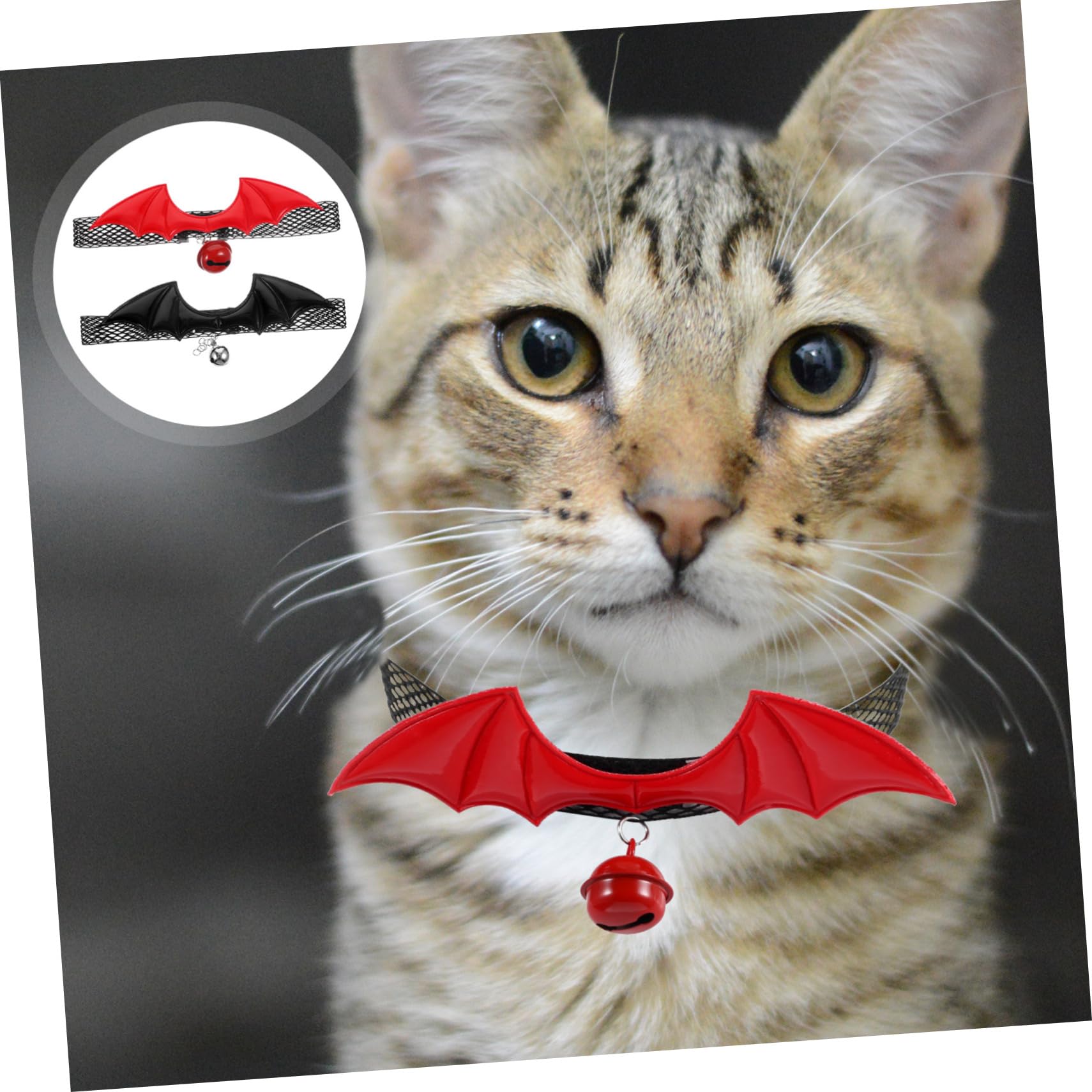 2er Set Halloween-Katzenhalsbänder Mit Glöckchen – Verstellbar, Mit Schleife, Für Katzen & Hunde