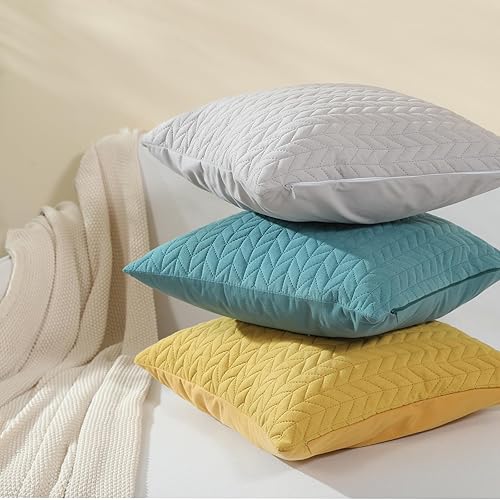 Miniatura 9 de Sioloc Juego de 2 fundas de almohada decorativas de 18 x 18 pulgadas, fundas de cojín cuadradas suaves, decoración del hogar, sofá, cama y dormitorio