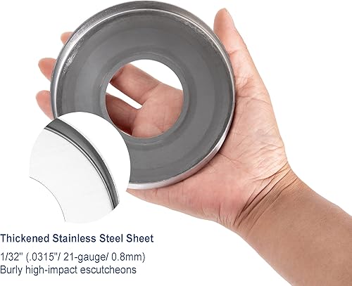 Miniatura 4 de EESC2Y 2 placas de escalera de piscina de 2 pulgadas, anillos de escalera de piscina para piscina enterrada y spa de 1.9 pulgadas, hecho de acero