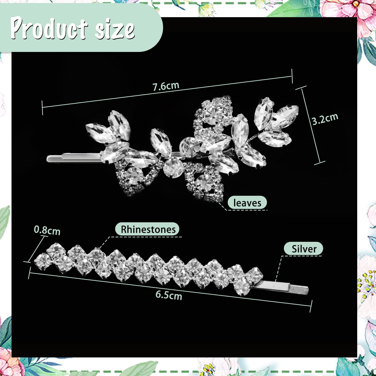 DOITOOL 6pezzi Forcine Per Capelli Sposa Argento Con