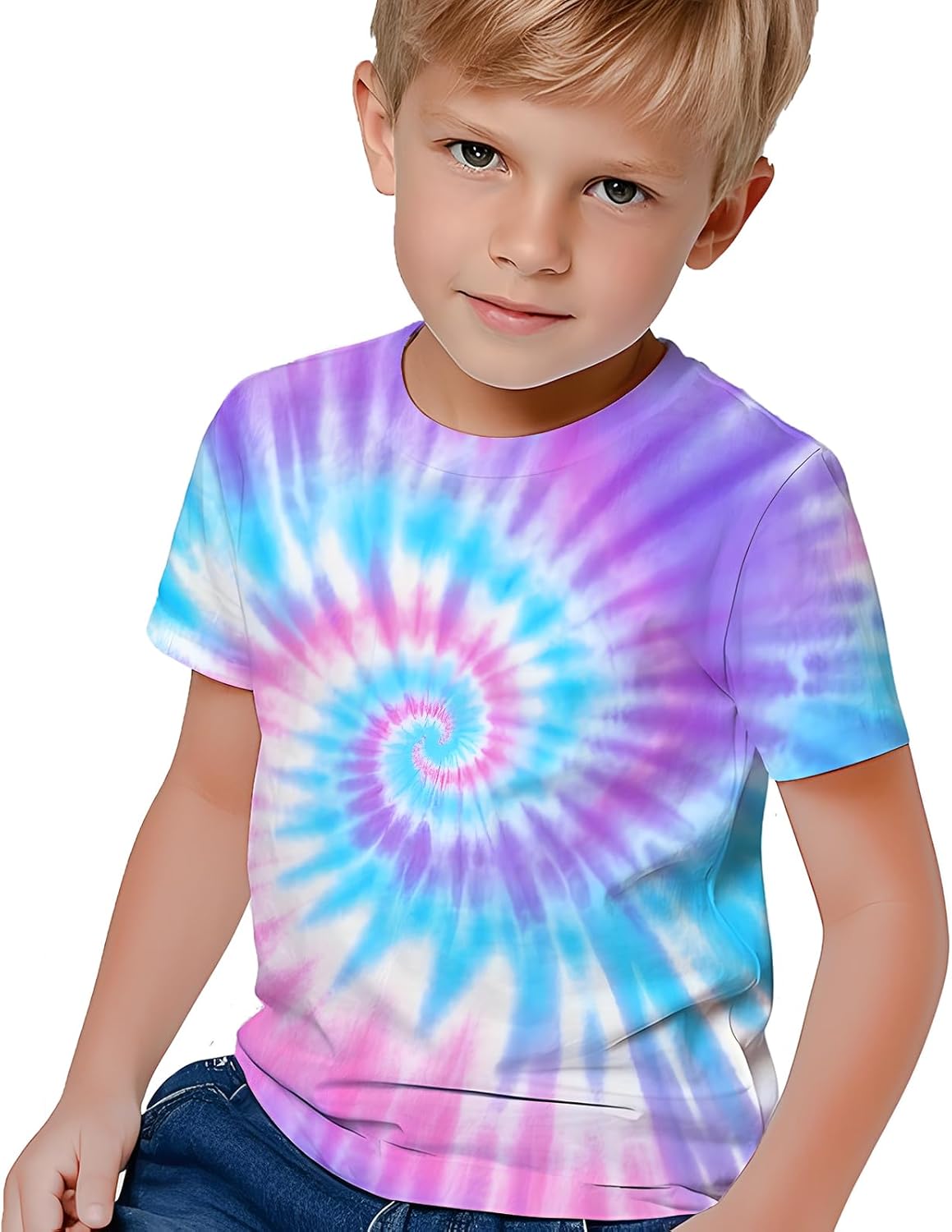 Kids Tie Dye Shirts for Boys Girls Outfit Clothes Children Hippies Short Sleeve Tees Tie-Dye T Shirt 6-16 Years - Image 5