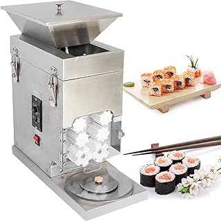 5L Automatic sushi forming machine, 3600pcs/hour Commercial rice ball maker, Density adjustable, Uniform Size, Rotary Puffed rice ball Onigiri Press, for restaurants, supermarkets