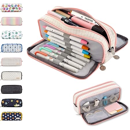 Astuccio Portamatite Coolzon - 3 Scomparti, Grande Capacit&agrave;, Multiuso