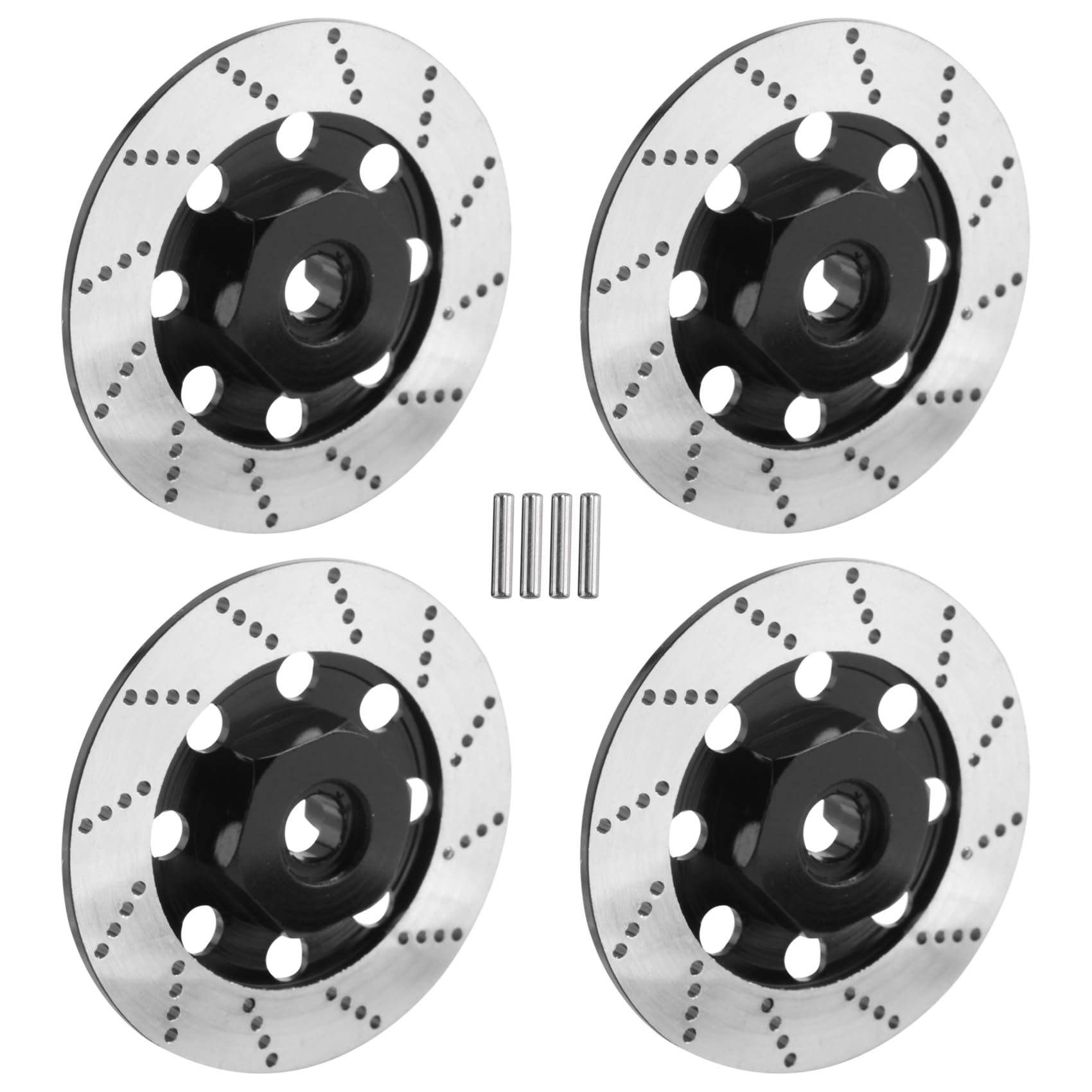 Set di 4 dischi per freni in metallo, 12 mm, per 1/10 D4 On-Road Racing RC, colore nero