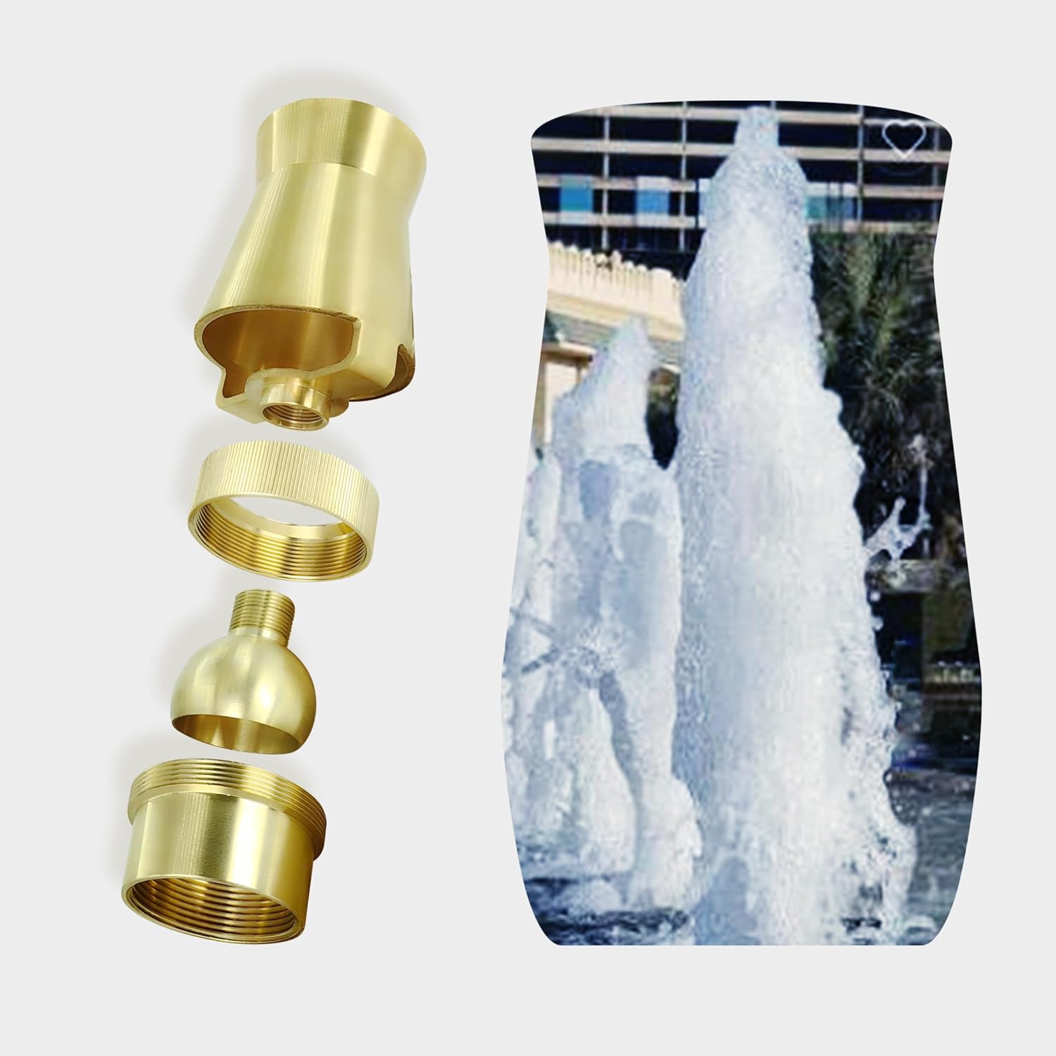 Fountain Nozzle Heads, Water Frothy Type, Ice Tower or Cedar Spray Nozzle for Garden or Park Pond & Fountain Pool F-P-S8 (1 1/2 Inch - DN40)
