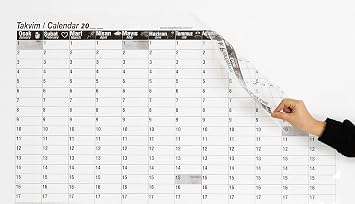 Difference Introduction Timeless Annual Calendar - Replaceable, Non-Adhesive Holding Static Smart Paper Planner, Electrostatic Paper (100cm x 100cm)