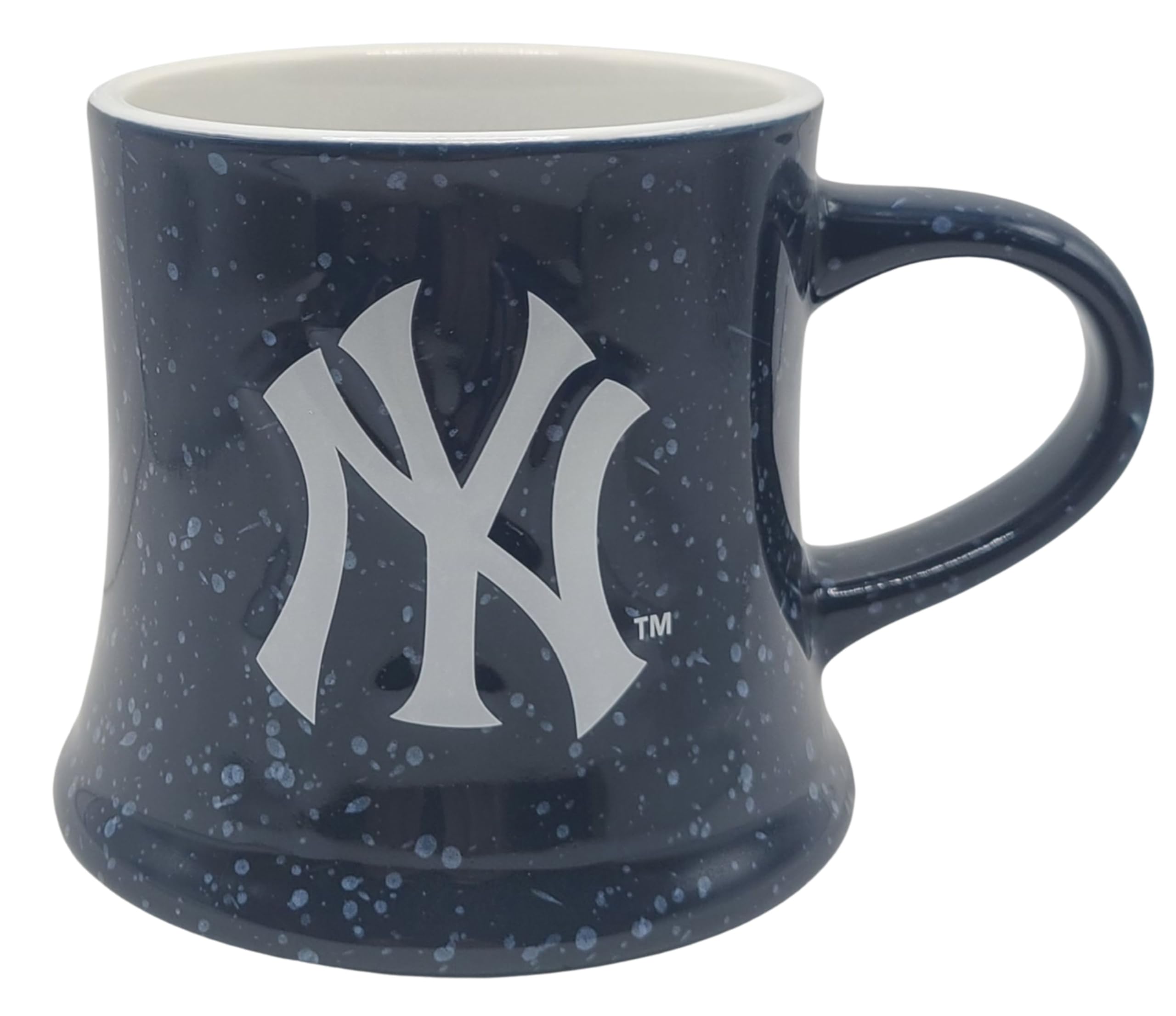 Boelter Brands Large Thick 14oz Speckled Vintage Diner Emblem Mug with Raised Logo and Inner Color (New York Yankees)