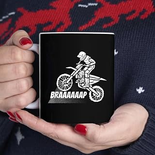Brraaap Funny Dirt Bike Motocross Riders BlackMug, Tea Mug, Tea Cup, Coffee Cup