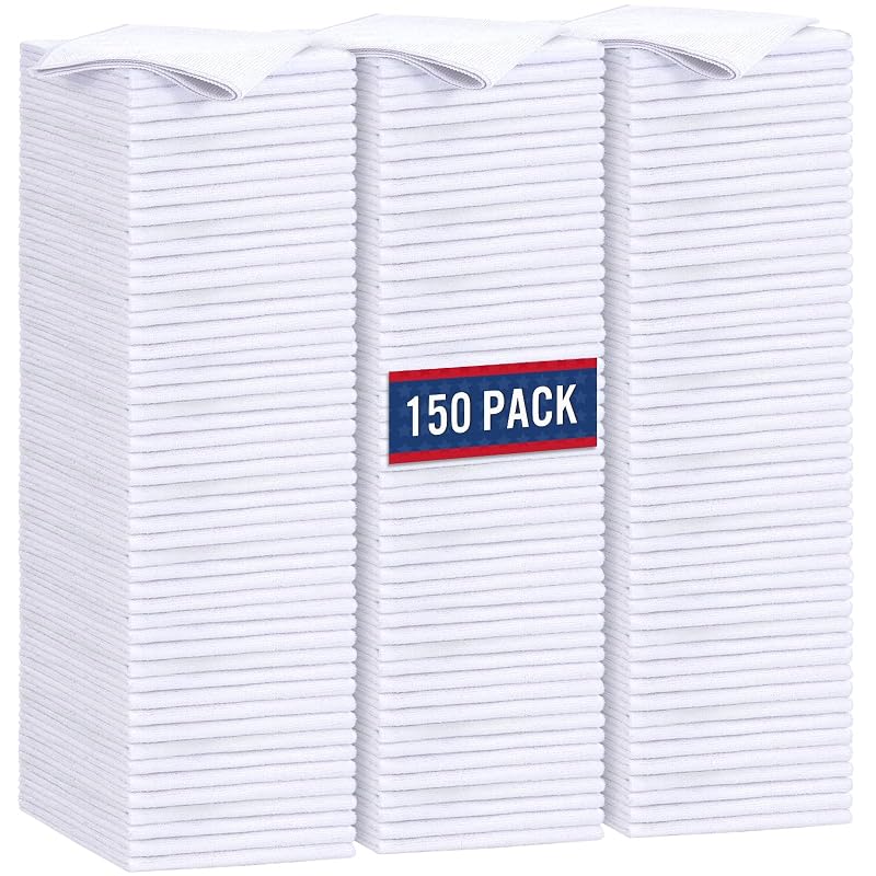 Panos de Microfibra GLIMGLINT para Limpeza, 35,6 x 30,5 cm, Brancos, Kit com 150 unidades