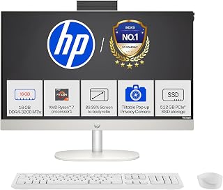 HP All-in-One, AMD Ryzen 7 7730U (16GB DDR4, 512GB SSD) IPS, Three-Sided, Micro-Edge, Anti-Glare, FHD, 23.8''(60.5 cm), Wi... Price In India