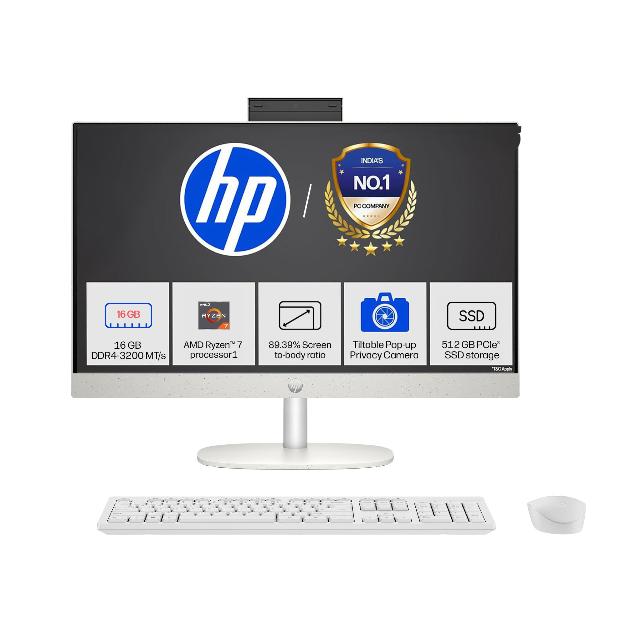 HP All-in-One, AMD Ryzen 7 7730U (16GB DDR4, 512GB SSD) IPS, Three-Sided, Micro-Edge, Anti-Glare, FHD, 23.8''(60.5 cm), Win 11 Home, Office 24, 5.27kg, FHD IR Camera, 24-cr0023in-image-30