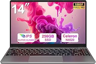 Ordenador Portátil 14 Pulgadas Win 11 con 5G WiFi,6GB RAM 256GB SSD Expansión SSD 1TB(Up to 2.8Ghz),BT4.2 3.0 Transmisión Puerto 1920×1080 Portátiles FHD Buenos & Mini Puerto Multimedia -Gris-C