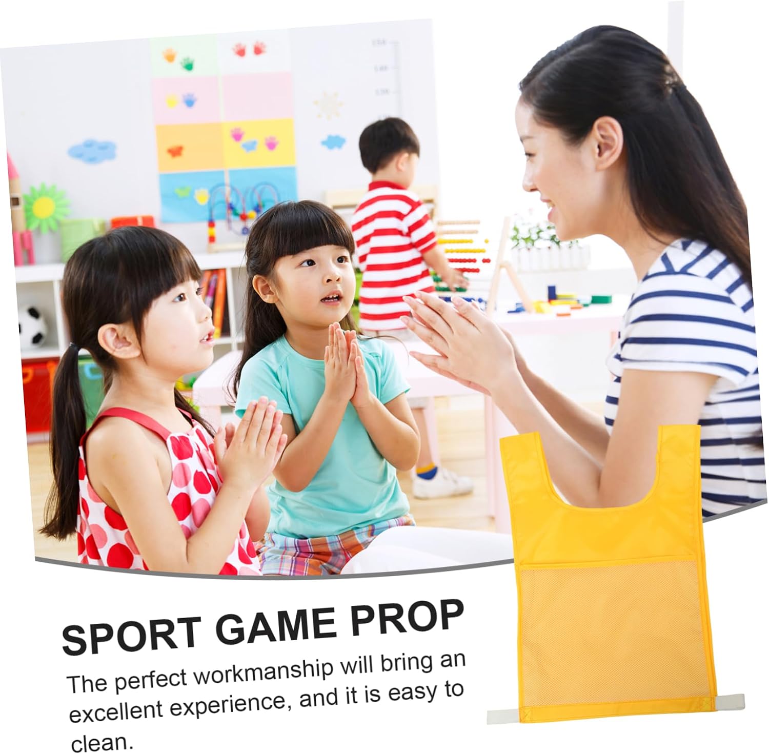 Children Game Vest for Outdoor Practice with Front Back Mesh Pockets
