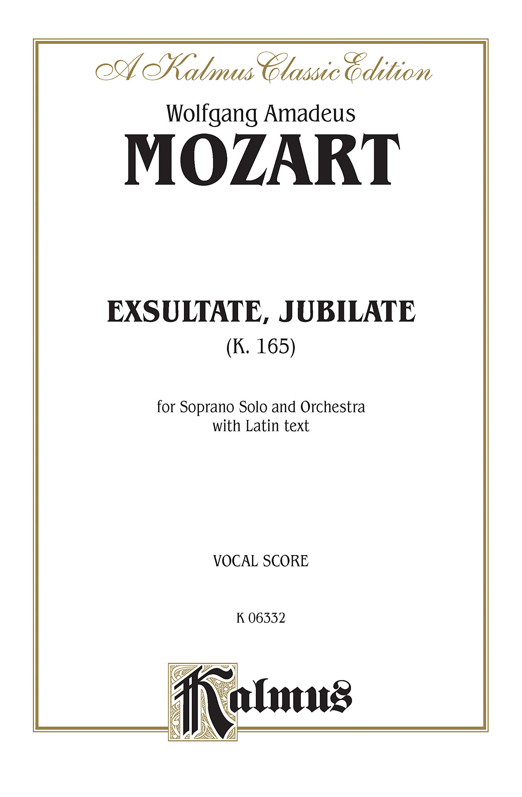 Exsultate Jubilate, K. 165 (Motet for Soprano)