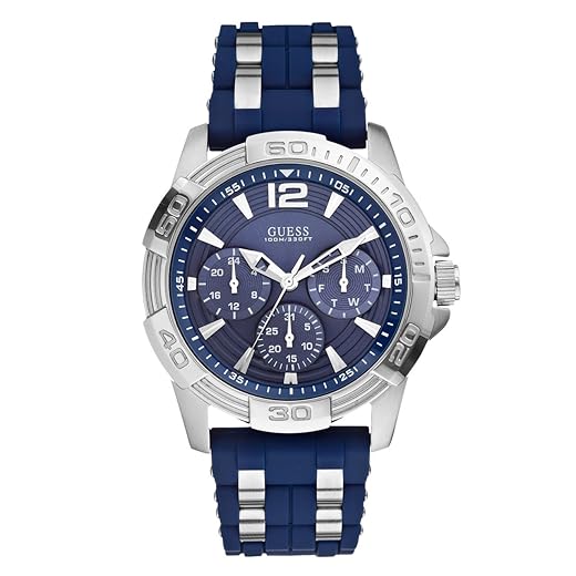 GUESS Iconic Blue Stainless Steel Stain Resistant Silicone Watch