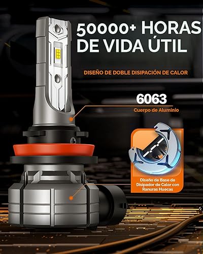Miniatura 6 de SEALIGHT Bombilla LED antiniebla H11 H8, 14000 lm, 24 W, fuerte penetración H8 H16 H11, luces antiniebla LED de 6500 K, chips CSP 5530 blanco frío,