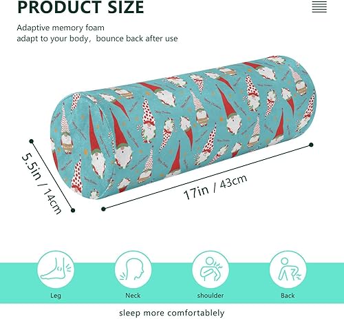 Miniatura 3 de Christmas Gnome Scandinavian Nordic Santa Queen Size Bolster Pillow Neck Roll Pillow Long Round Pillow Pillows Cylinder Neck Support Pillows