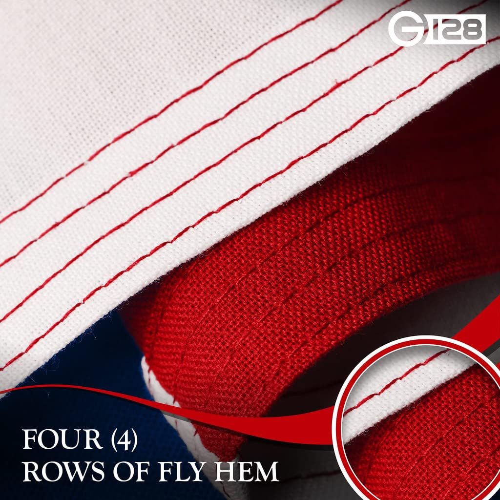 G128 Puerto Rico Puerto Rican Flag | 3x5 Ft | StormFlyer Series Embroidered 220GSM Spun Polyester | Embroidered Design, Indoor/Outdoor, Brass Grommets, Heavy Duty, All Weather