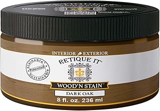 Retique It Wood'n Stain - Liquid Wood Gel Stain Interior/Exterior (08 oz (Half-Pint), 35 Dark Oak)
