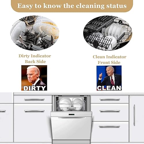 Miniatura 2 de Imán sucio, indicador de señal de limpieza sucia para lavavajillas, divertido letrero reversible para lavavajillas, indicador fuerte de doble cara