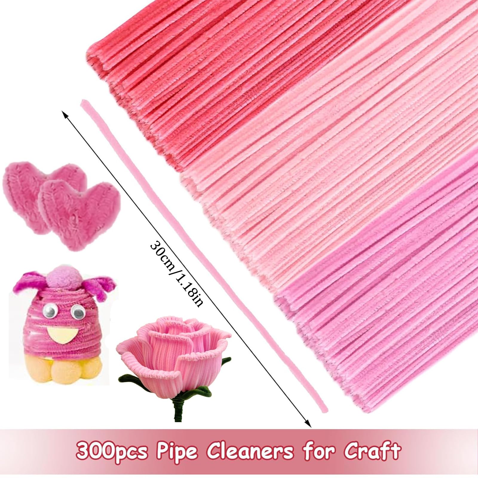 300 Cure-pipes Colorés - Pour Créations Manuelles Et Décoration DIY