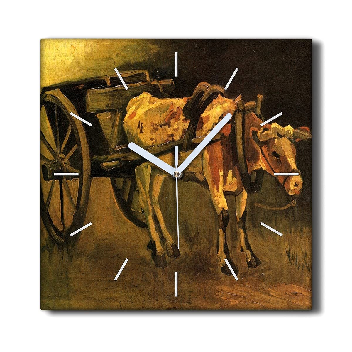 Horloge sur toile 30x30cm pour la décoration murale du salon