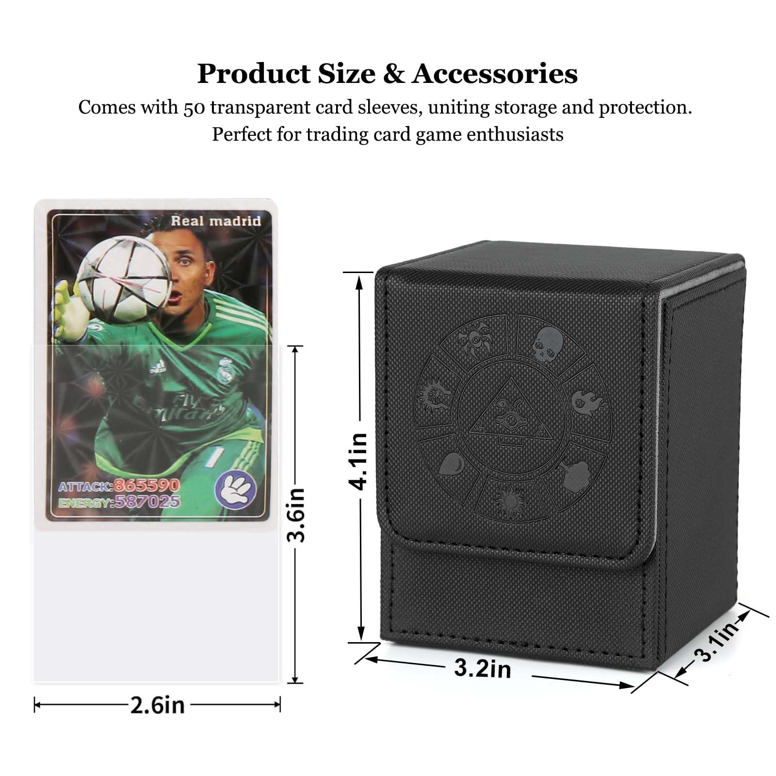 Arkeiliy Yugioh Card Deck Box, 150+ Storage & 50 Card Sleeve Fits MTG  Yu-Gi-Oh! TCG, Premium Leather Collectible Card Box for Trading Card Games  Yugioh and More (Black) : Amazon.co.uk: Toys &