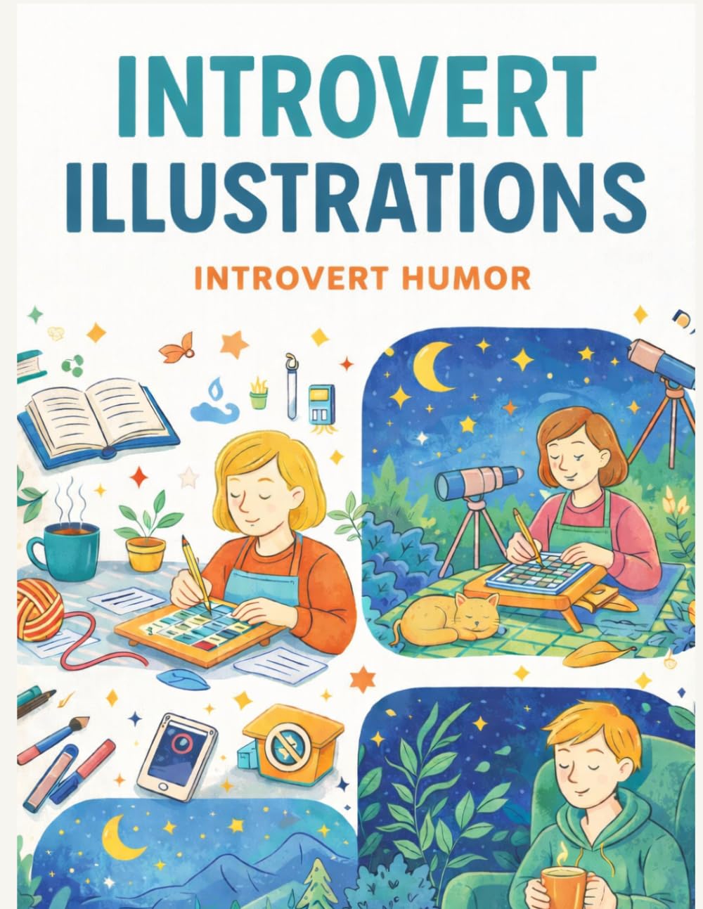Introvert Humor Coloring Book for Adults: 50 Cozy, Funny Quote Pages for Quiet People Who Love Solitude, Sarcasm, and Stress Relief