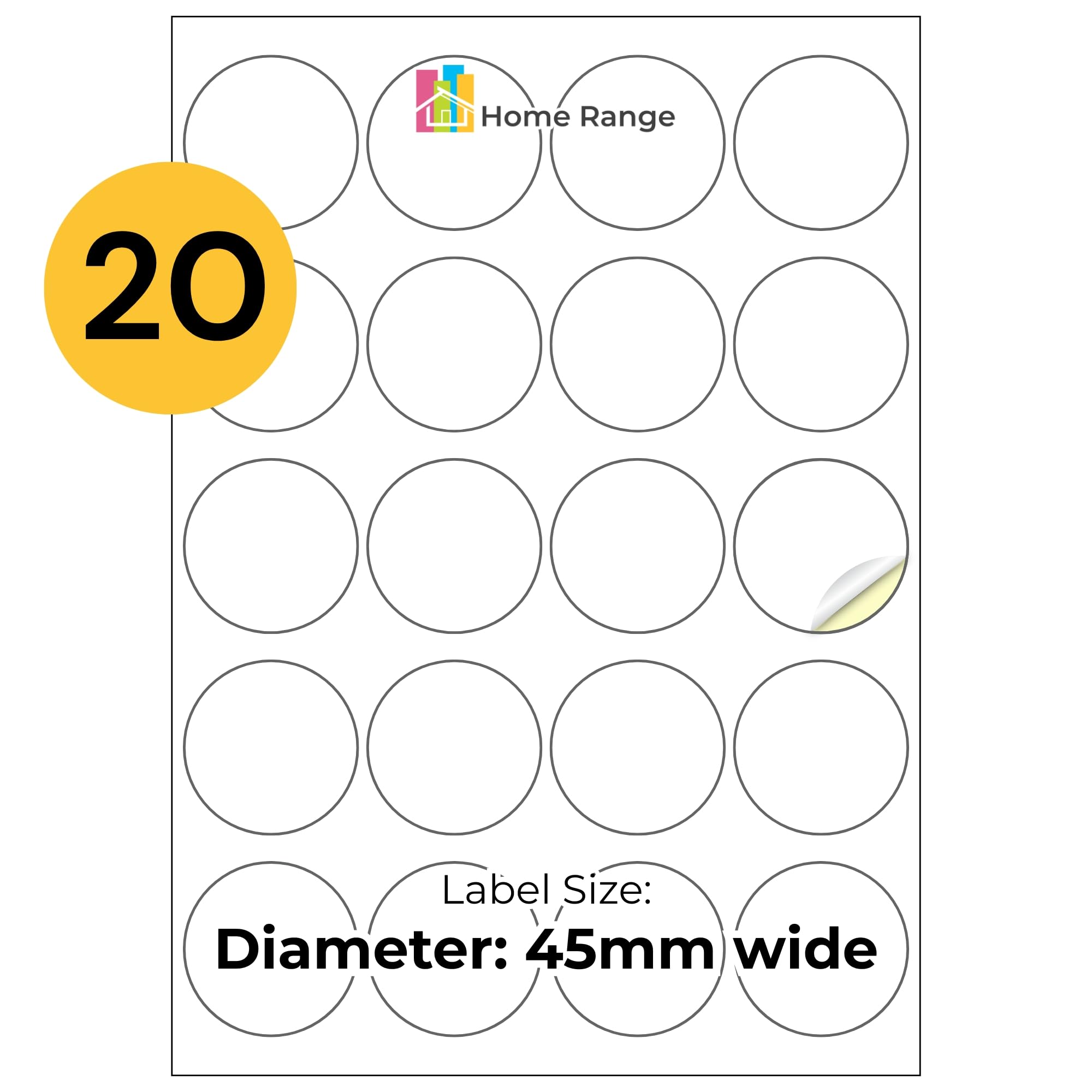 2000 Matte White Round Label Stickers (20 per Sheet | 100 Sheets) A4 Printable Circle Label Sheets for Personalized DIY Stickers, Product & Packaging Labels Inkjet & Laser Compatible