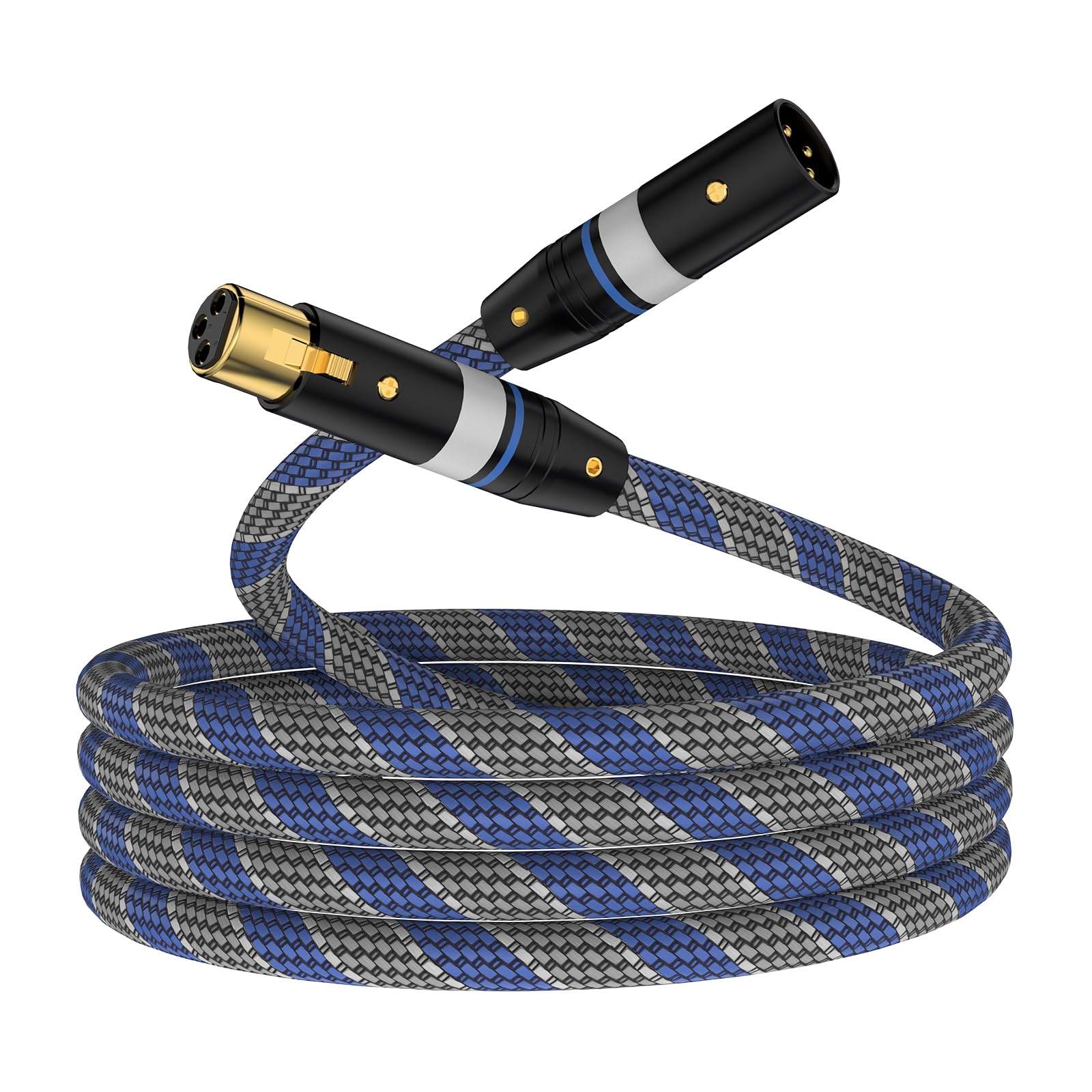 high end Audiophile XLR Kabel, hifi Mikrofonkabel, 3-Pin XLR Stecker auf Buchse Mikrofonkabel für Mikrofon, Verstärker, CD-Spieler,Mischpult, Lautsprecher (2m/6.56ft)