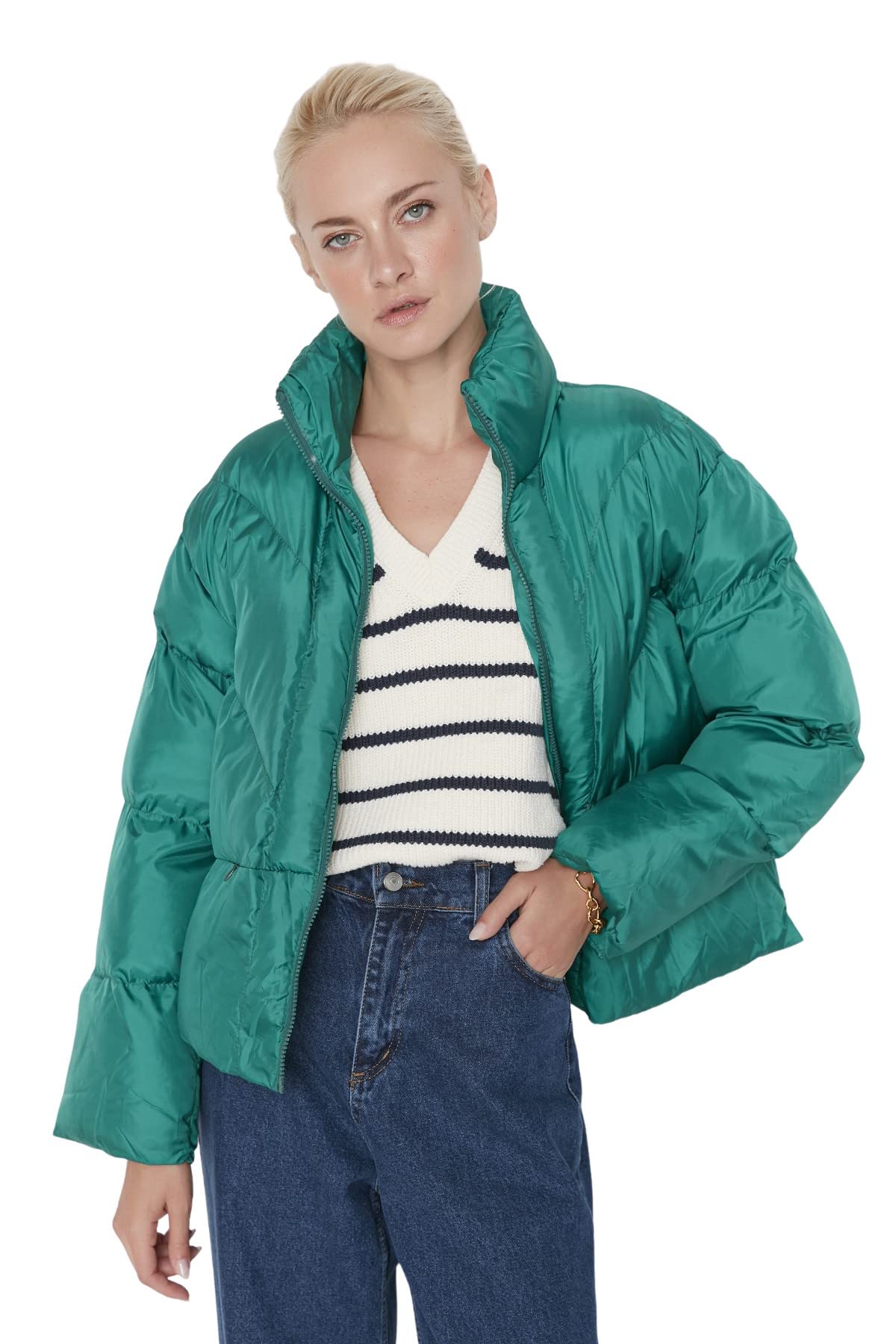 Trendyol Women Regular Puffer Standing collar Woven Jacket