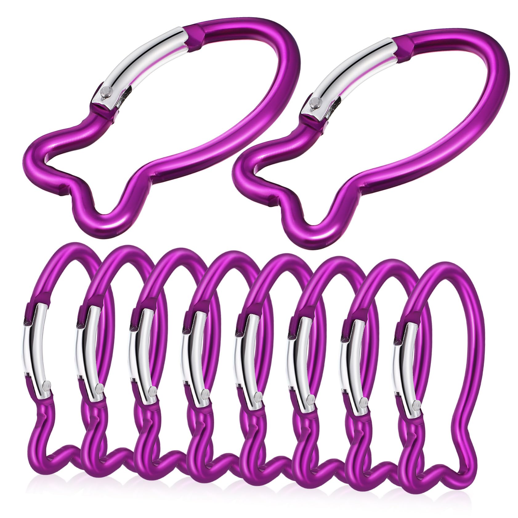 Mousquetons en Aluminium de Poisson Mousqueton à Clés Lot de 10 Robustes et Légers pour Camping et Activités de Plein Air