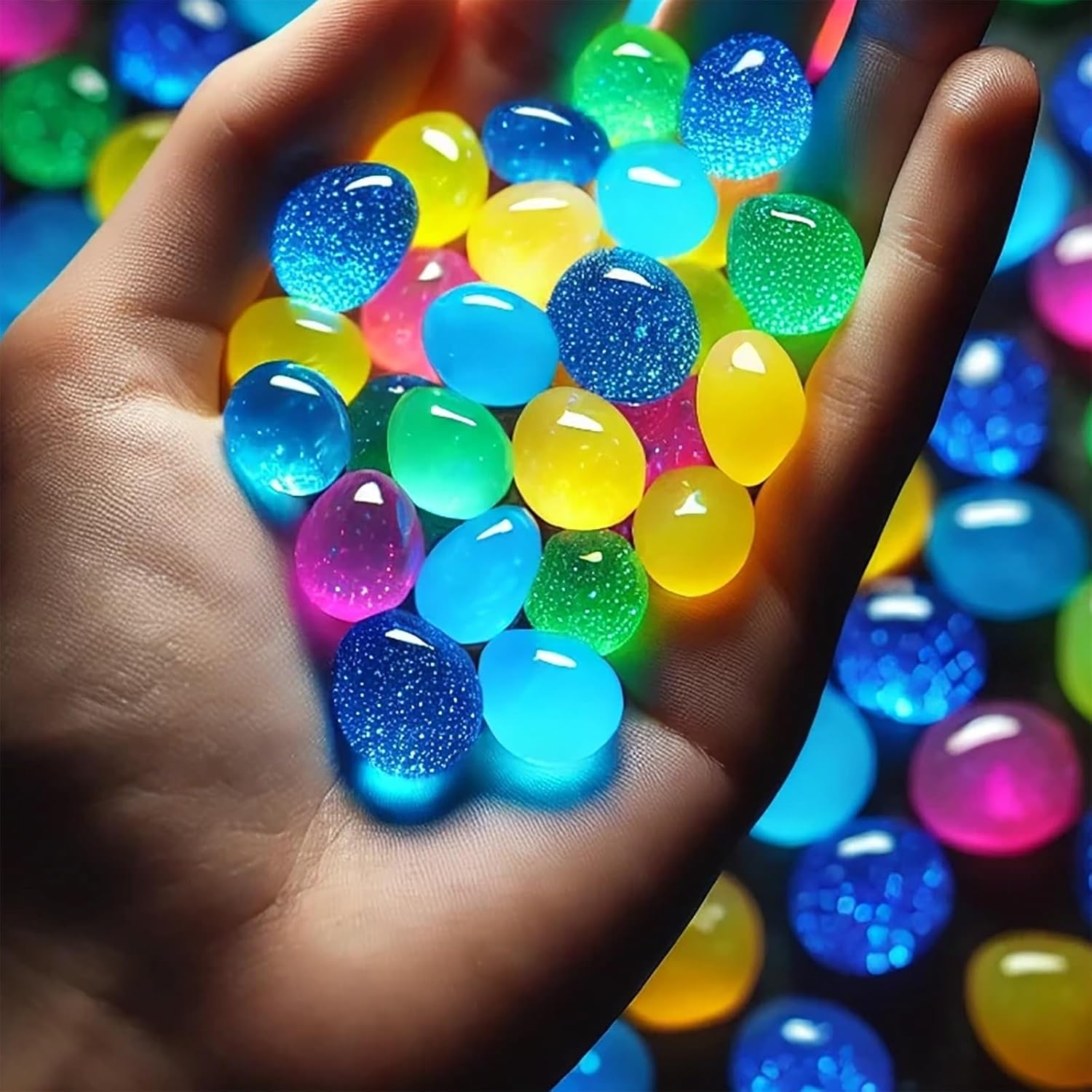 Resin Decorative Glow in The Dark Rocks, Colorful Creative Ornaments, Landscaping Glow Rocks, for Home & Office Display(500 Pieces)