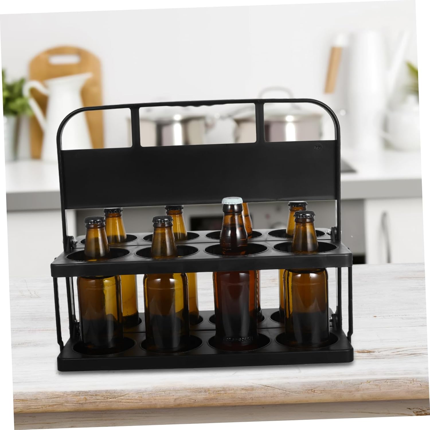 Foldable Plastic Drink Carrier for Cups Lightweight Beverage Holder with Handle for Parties Restaurants and Sports Events