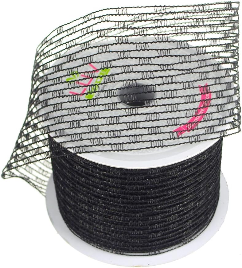 Homeford Stretch Netting Wired Mesh Ribbon, 2-1/2-Inch, Black