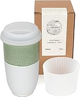 Vista 30 de NOVA CERAMICS Taza de Viaje Grapefruit de 12oz - Vaso de Café Para Llevar Con Tapa - Apto para Microondas y Lavavajillas - Diseño Único
