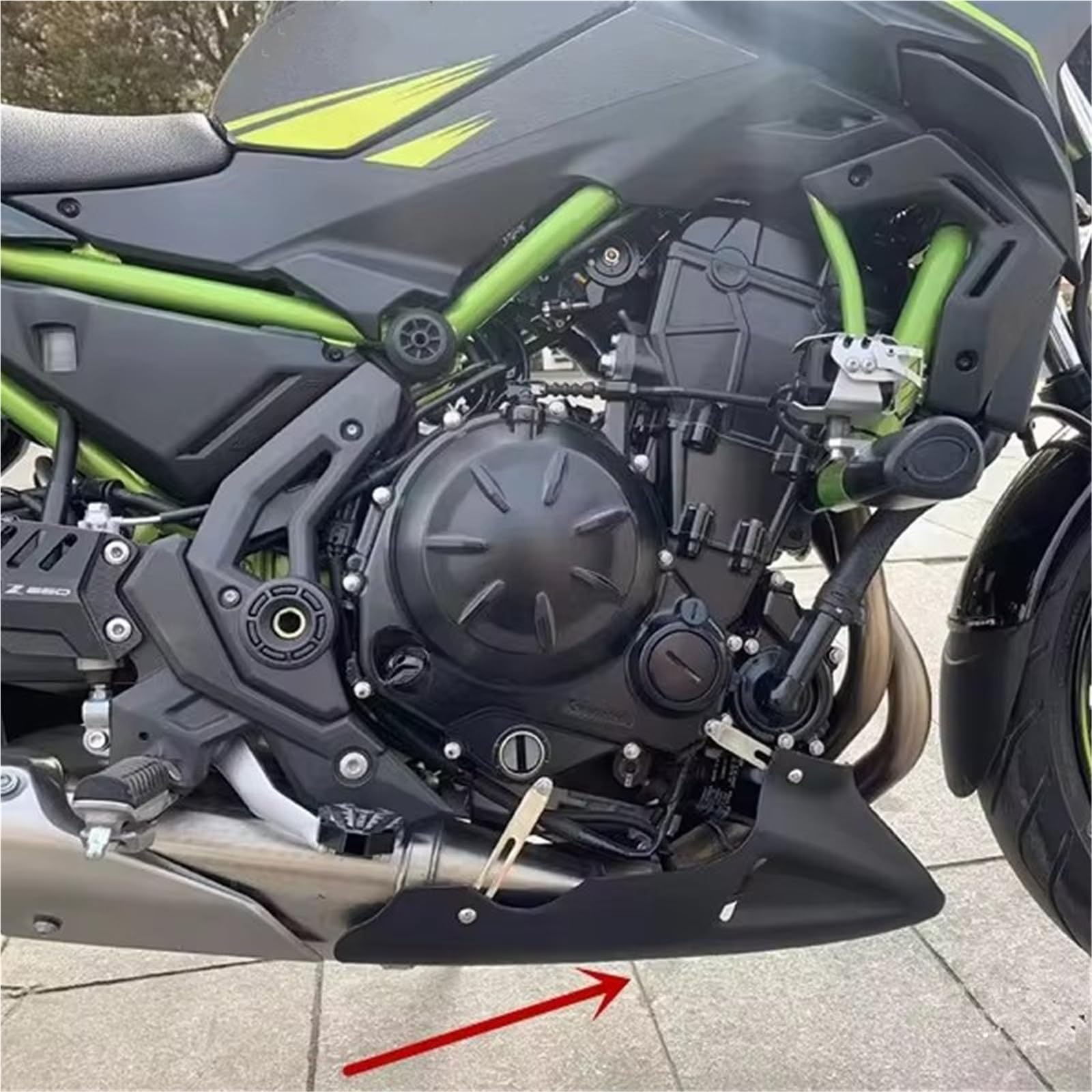 Carrozzeria Motore Inferiore Motocicletta Per Kawasaki Z 650 Z650RS 2017-2024 Protezione Motore Per Moto Telaio Spoiler Inferiore Carenature Copertura Puntale Accessori(Matte Black)