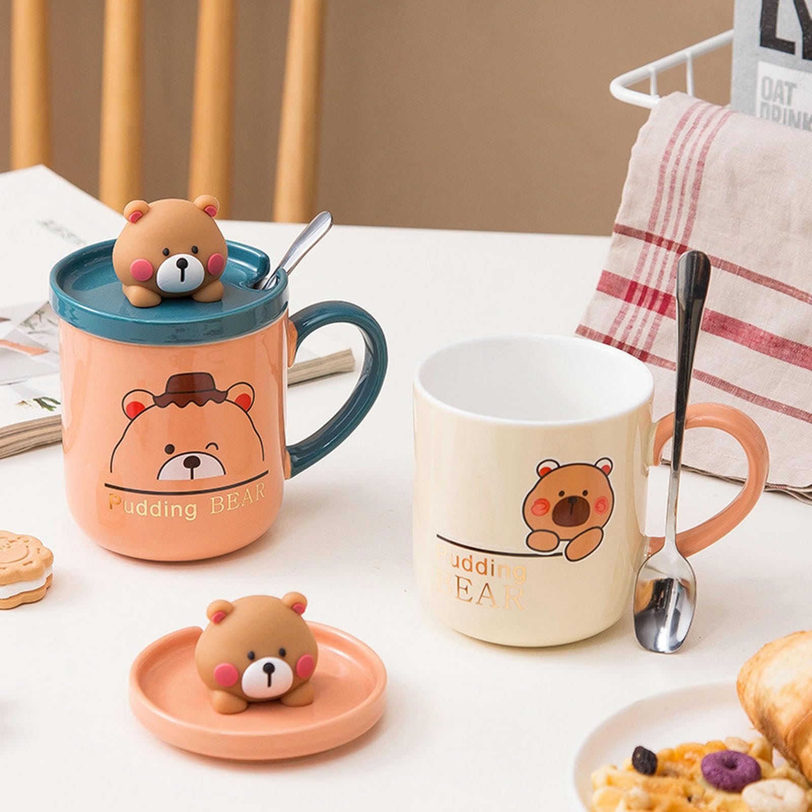 Amazon.com | 380ml Cartoon Cute Little Bear Household Large  300ml Lot Of 2 3D Cup With Sphere Handle or Juice Milk Tea - Little Bear main image 0
