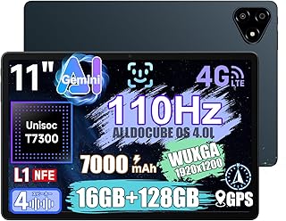 ALLDOCUBE iPlay 70E タブレット 11インチ 110Hz高リフレッシュレート Unisoc T7300 AnTuTuスコア65万点 クアッドスピーカー 1200×1920 WUXGA解像度 顔認識 GPS電子コンパス 16GB+128GB+1TB拡張 7000mAh 18W PD急速充電 Android 15 タブレット Widevine L1対応 4G LTE