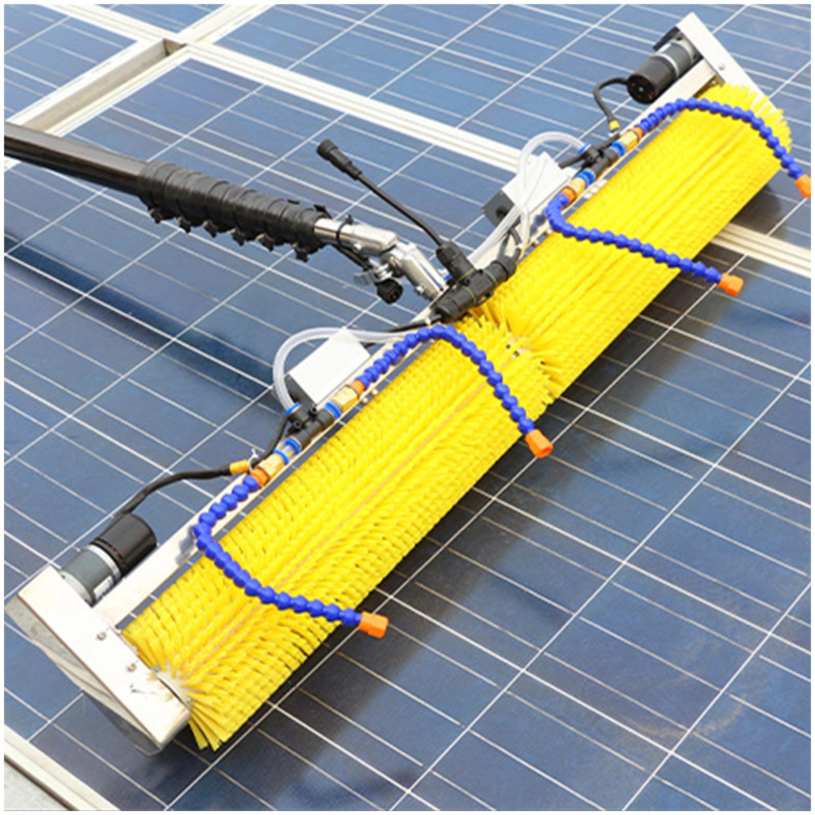 AYCDL Solar Panel Cleaning Kit with Telescoping Rod and Water Fed Brush for Efficient Maintenance,8m/26ft