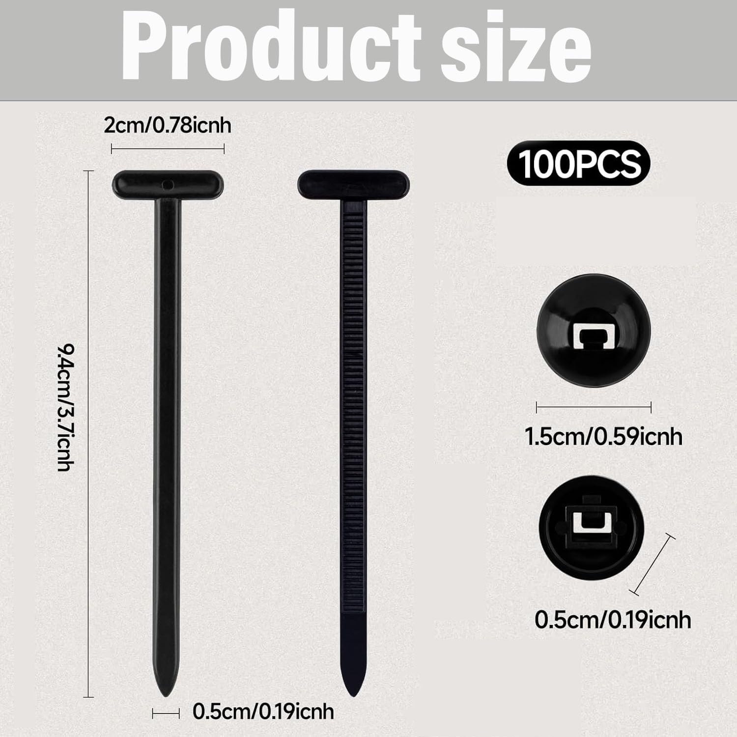 100 fibbie universali in nylon per fascette fermacavi, clip autobloccanti in nylon, clip di fissaggio per paraurti, rivetti in plastica per auto, parafanghi, resistenti e autobloccanti,per fissaggio