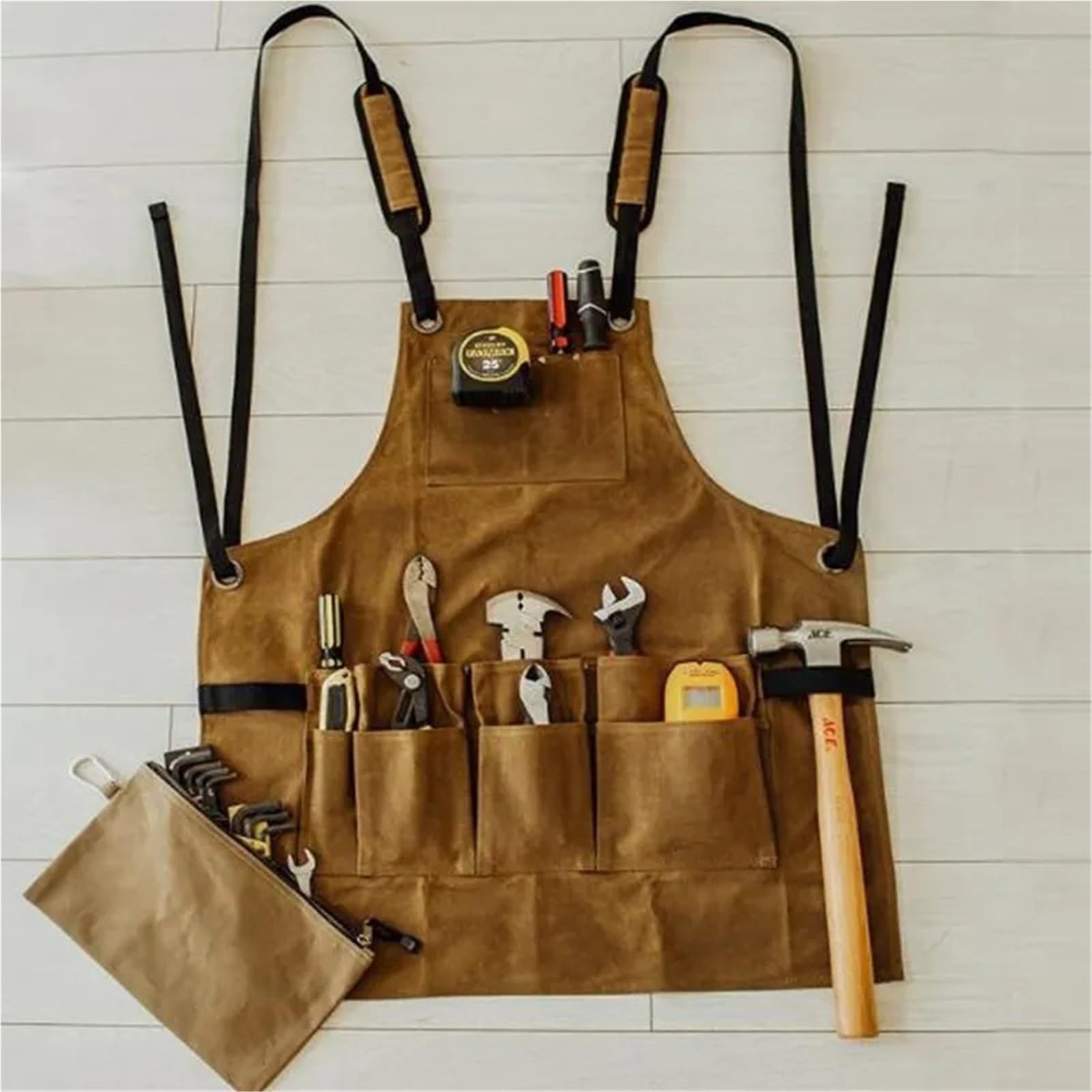 Ferramenta da giardino for garage, grembiule in tela cerata Per Giardino | Grembiule impermeabile da officina, multi tasche, robusto grembiule for attrezzi