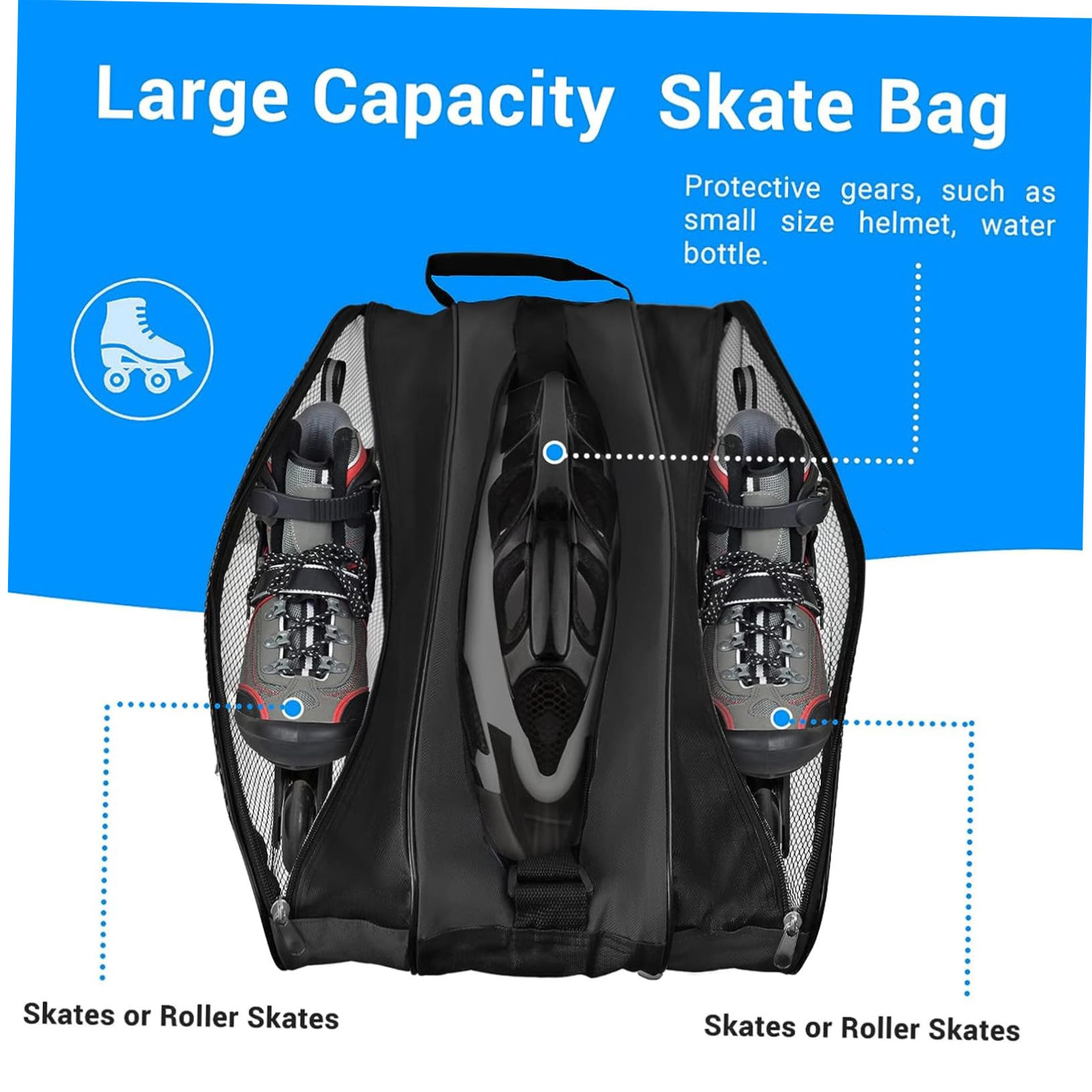 Hemobllo Borsa Porta Pattini Rotelle e Ghiaccio 2 Unitá Oxford Resistente per Trasporto e Uso All'aperto Design Semplice e Stile alla Moda