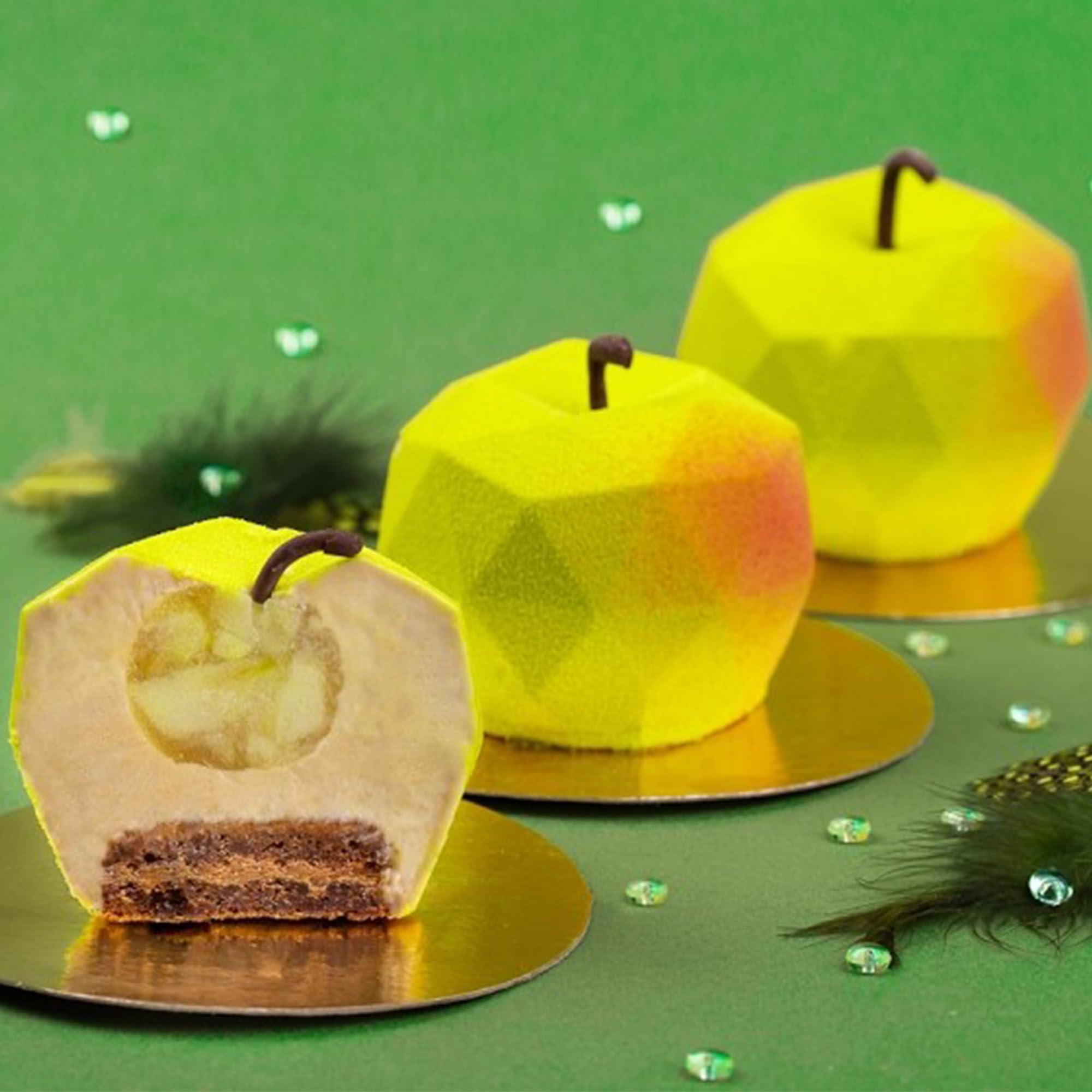 Moules à Pommes 3D En Silicone 8 Cavités - Gâteaux, Jelly, Chocolat Et Savons