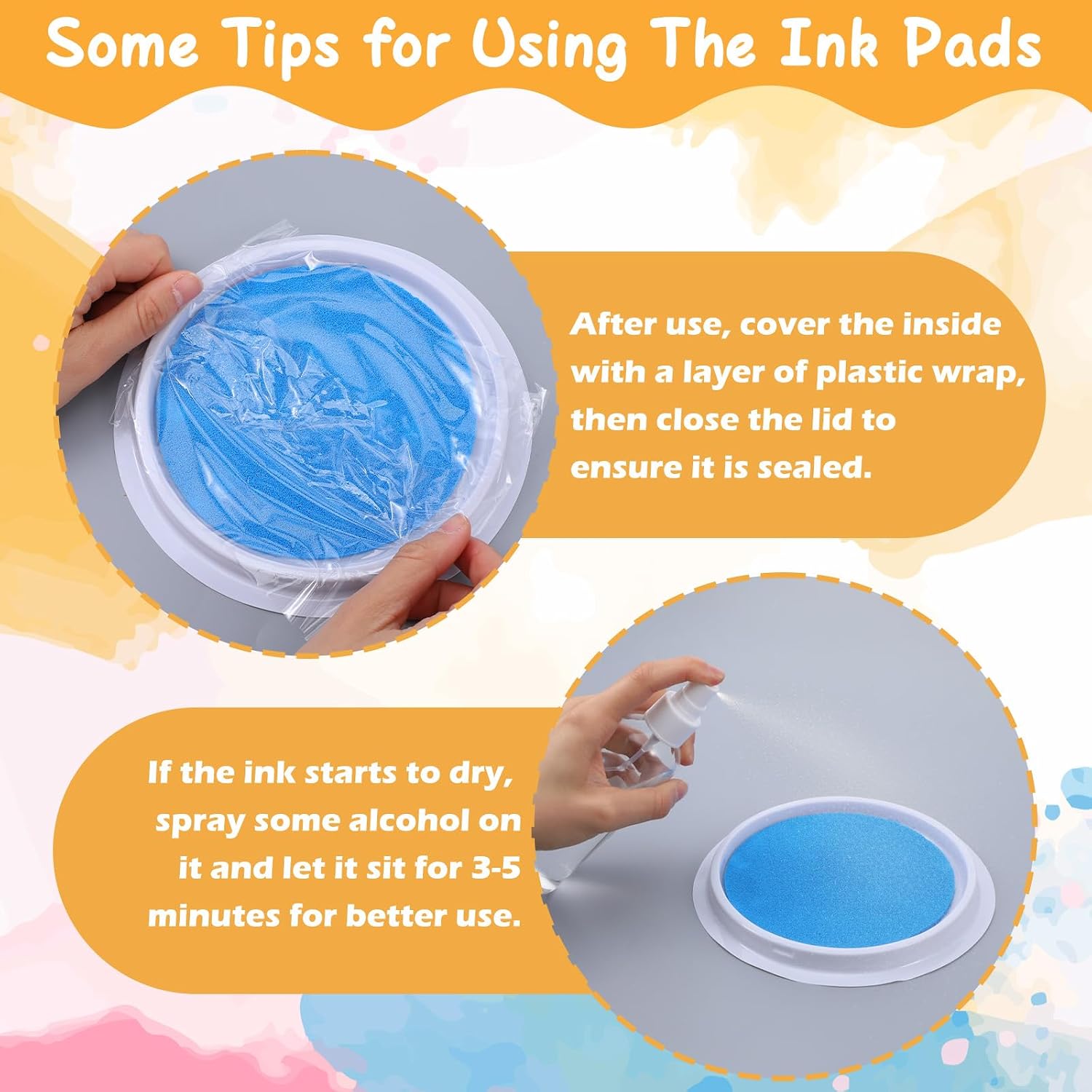 Kifmurase 7" Large Ink Pads for Kids, 12 Colors Ink Pad for Handprint Footprint Finger Paint Washable Rainbow Stamp Pad Set for Card Making Craft Projects Scrapbook Birthday Gifts